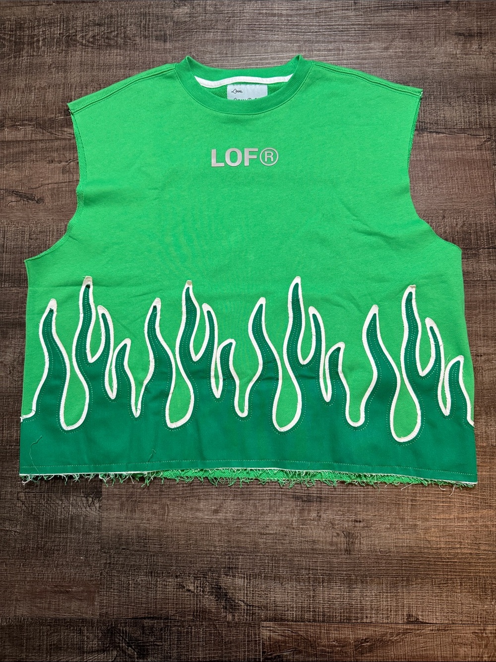 LOF Green Flame Graphic Sleeveless Tank